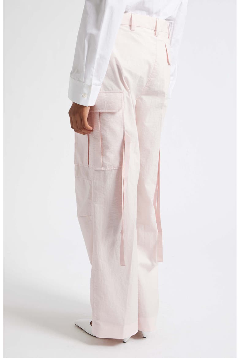 Cotton & Nylon Wide Leg Cargo Pants, Alternate, color, BABY PINK