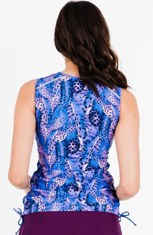 Calypsa Plus Size Closed Back Maya Swim Top In Blue