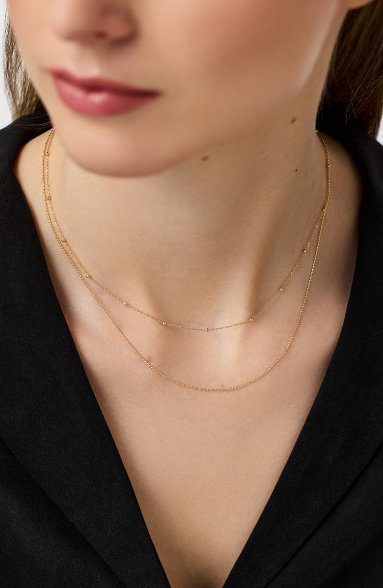 Ana Luisa Layered Necklace - Gold Bead Chain Set, Alternate, color, 