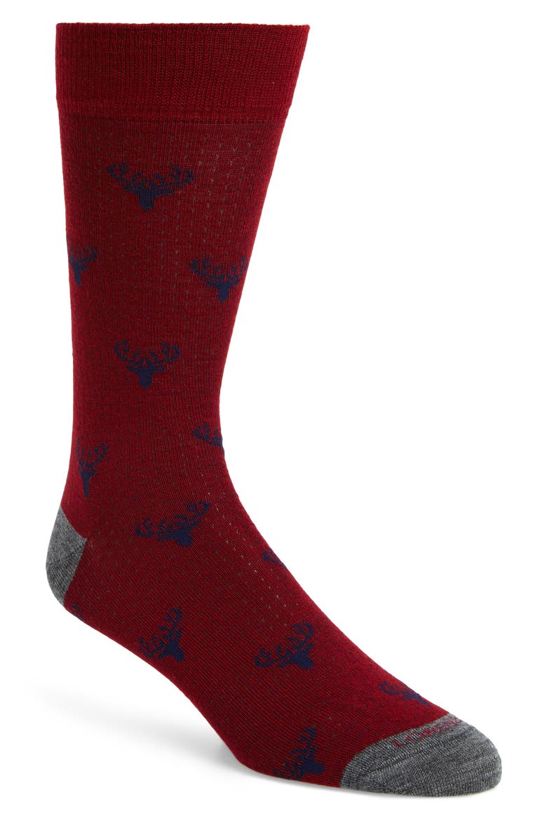 Deer Head Socks, Main, color, FIRE RED