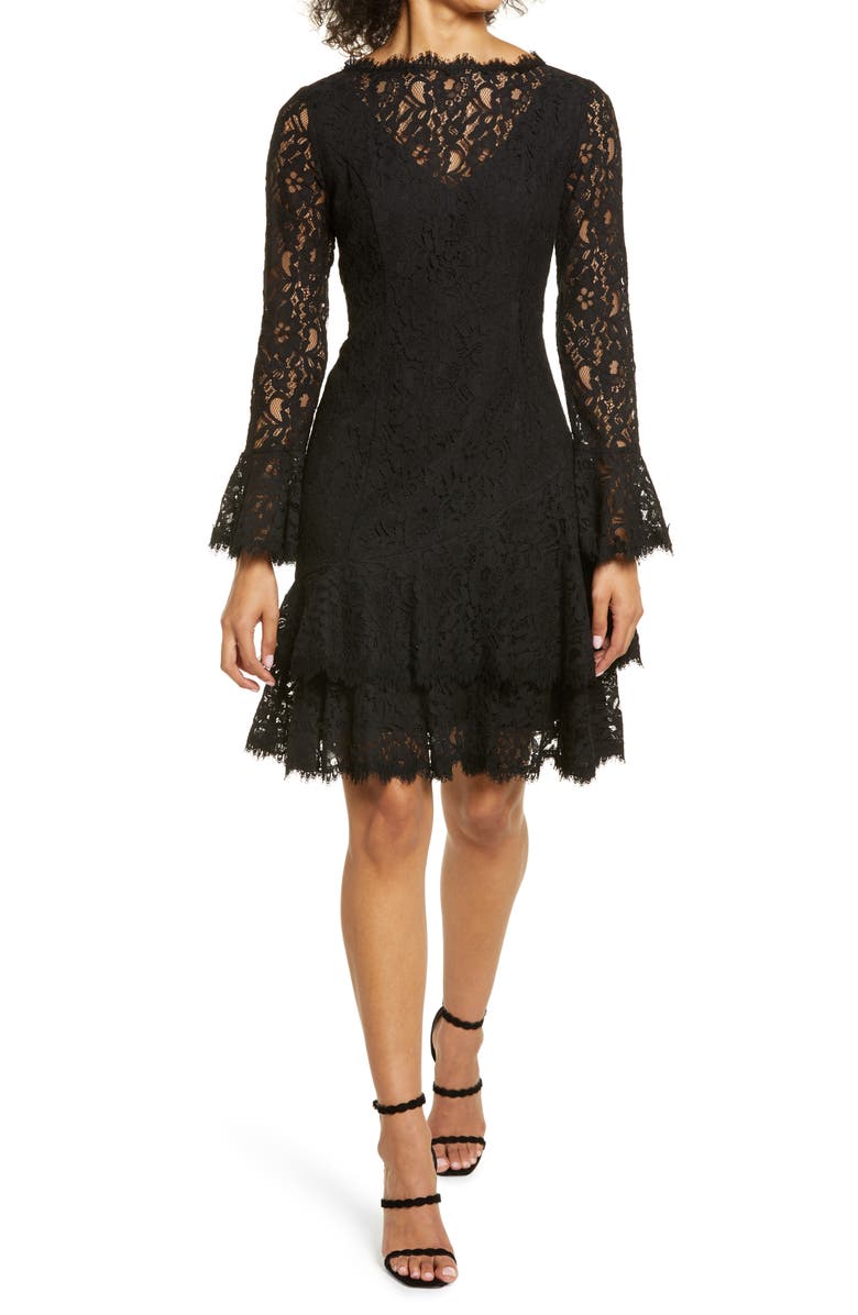 Shani Long Sleeve Tiered Lace Dress, Main, color, 