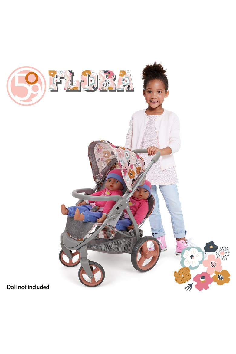 Melange Flora Mabelle Duo Twin Doll Stroller 2 Dolls 18", 3+, Alternate, color, Multicolored