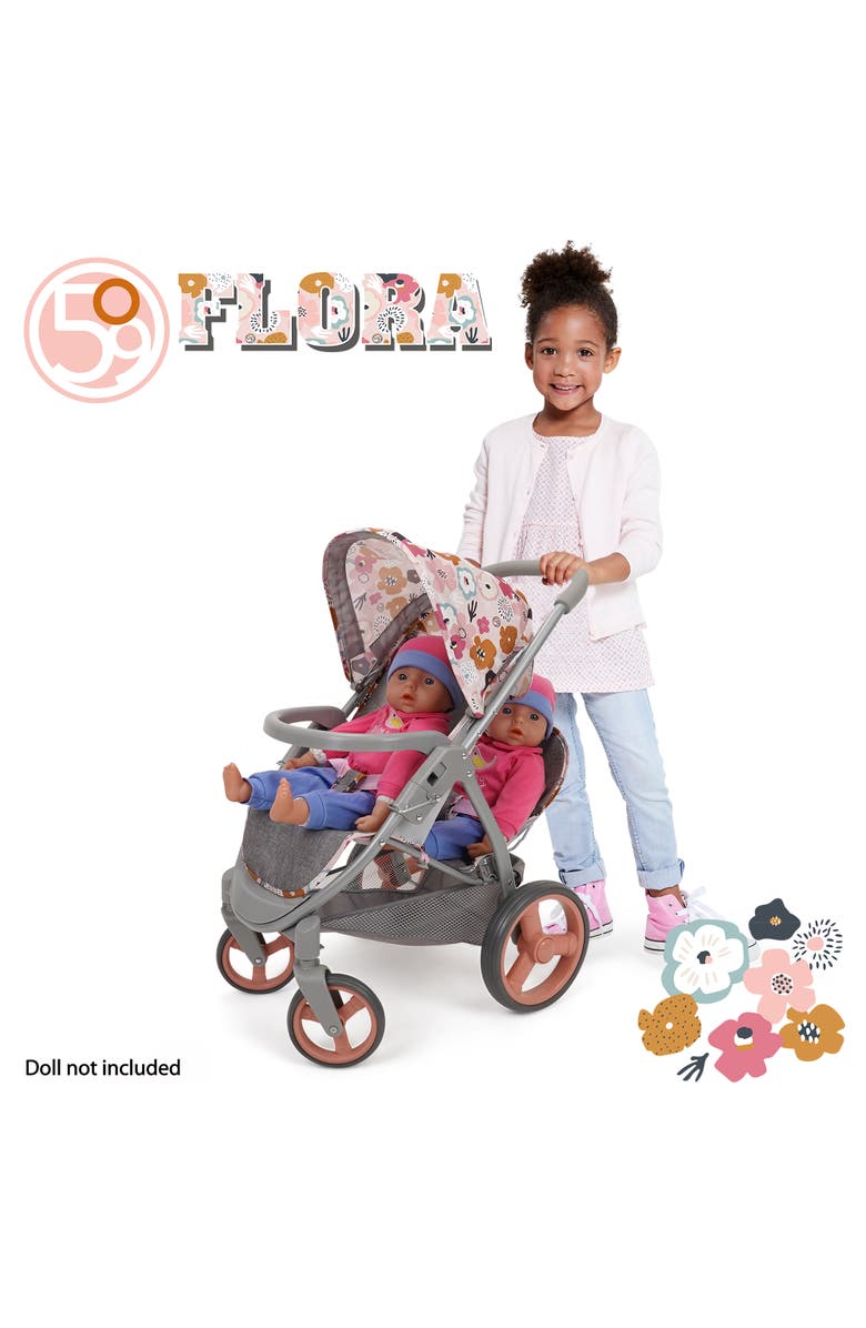 509 Crew Melange Flora Mabelle Duo Twin Doll Stroller 2 Dolls 18", 3+, Alternate, color, Multicolored
