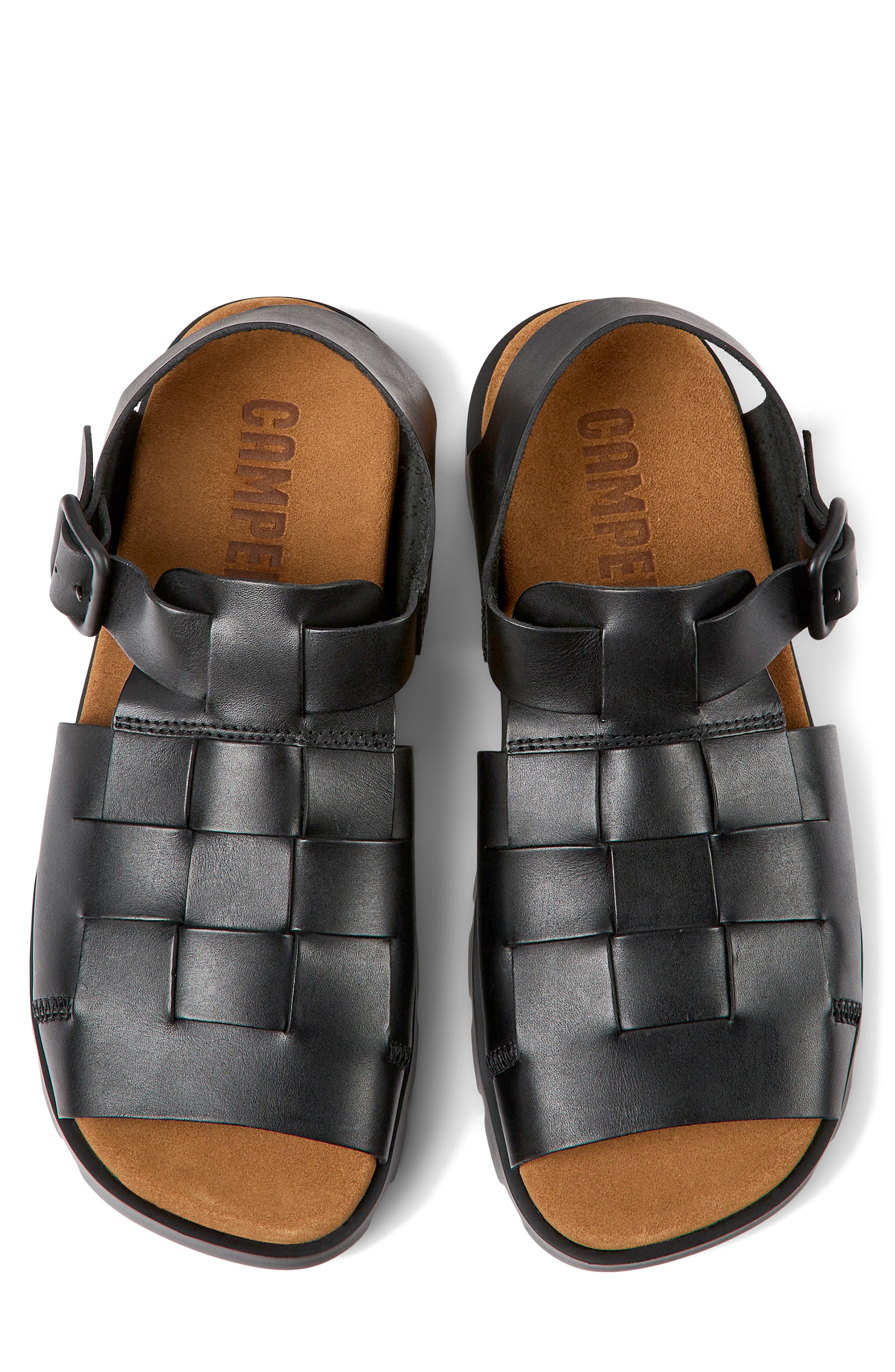 Camper Brutus Fisherman Sandal, Alternate, color, Black