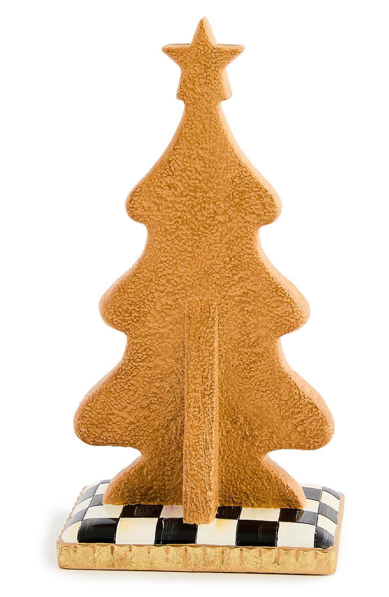 MACKENZIE CHILDS Set of 2 Handmade Gingerbread Tree Figurines, Alternate, color, White