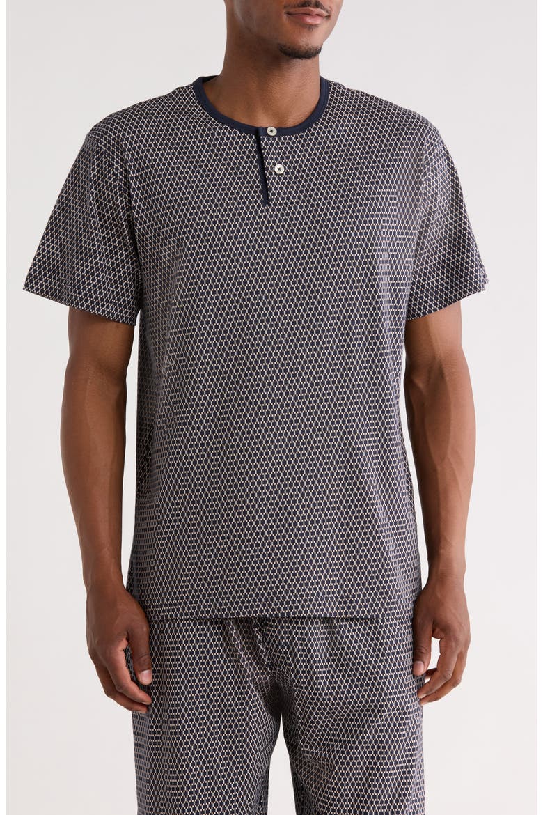 Short Sleeve Cotton Henley, Main, color, NAVY NIGHT