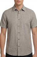 Report Collection Short Sleeve Linen & Cotton Blend Button-Up Shirt