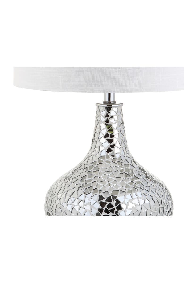 JONATHAN Y Emilia Mirrored Mosaic LED Table Lamp, Alternate, color, Silver/Gray