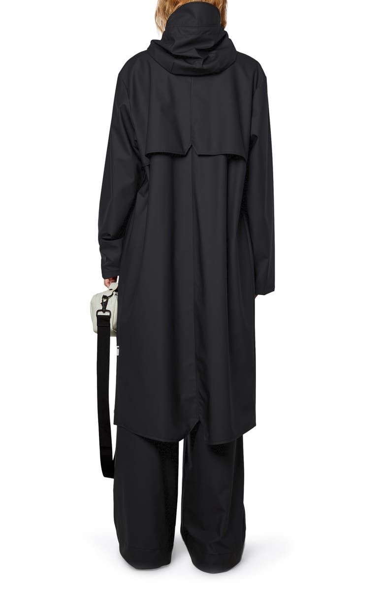Rains Waterproof Hooded Long Jacket, Alternate, color, 01 Black