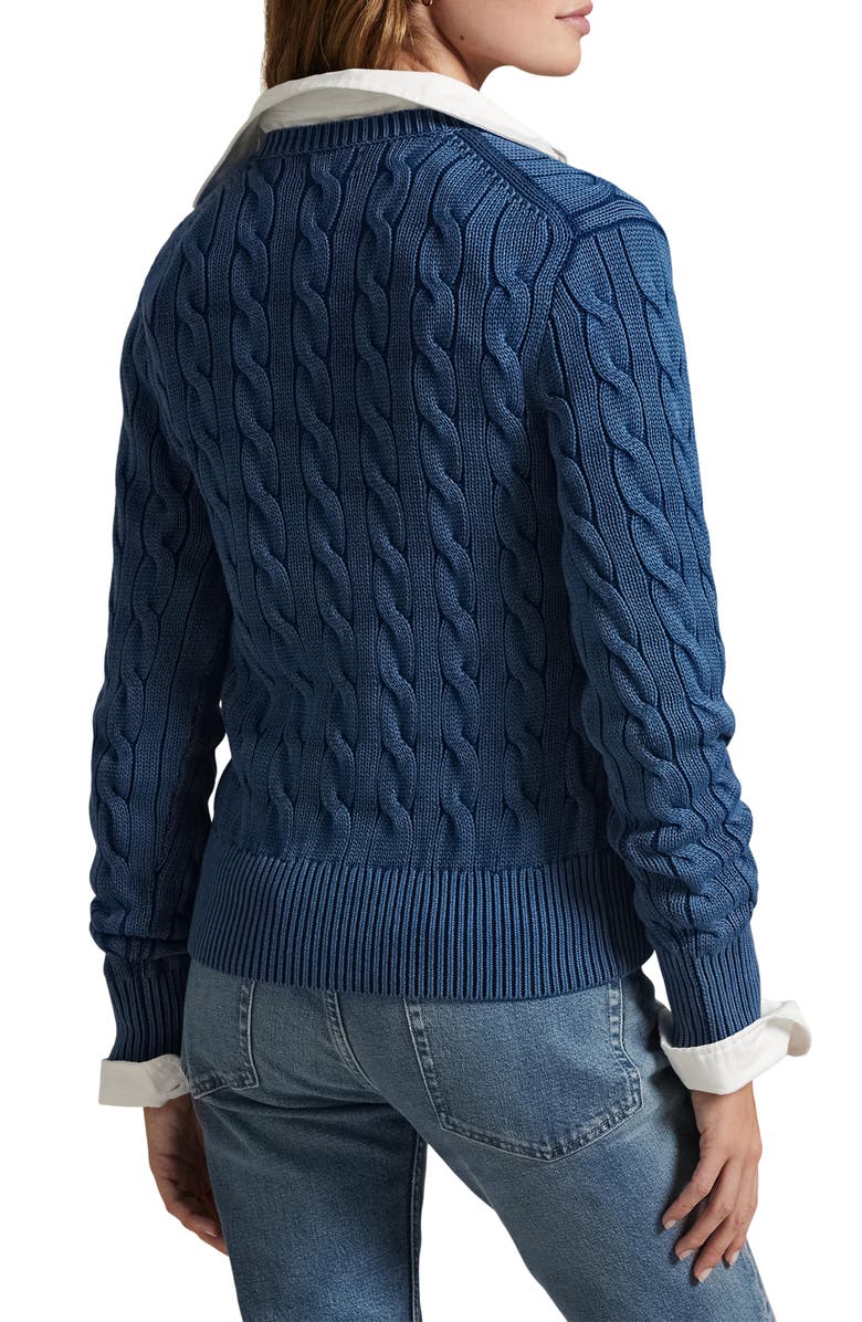 Polo Ralph Lauren Cable Stitch Cotton Cardigan, Alternate, color,
