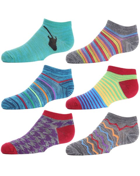 6 Pair Pack Mixed-Up Madness Low Cut Socks (Big Kid)