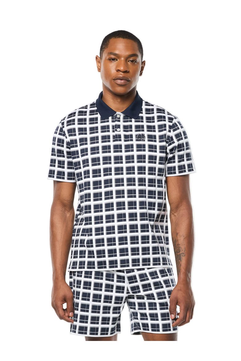 Damarindo Check Polo, Main, color, MARITIME BLUE