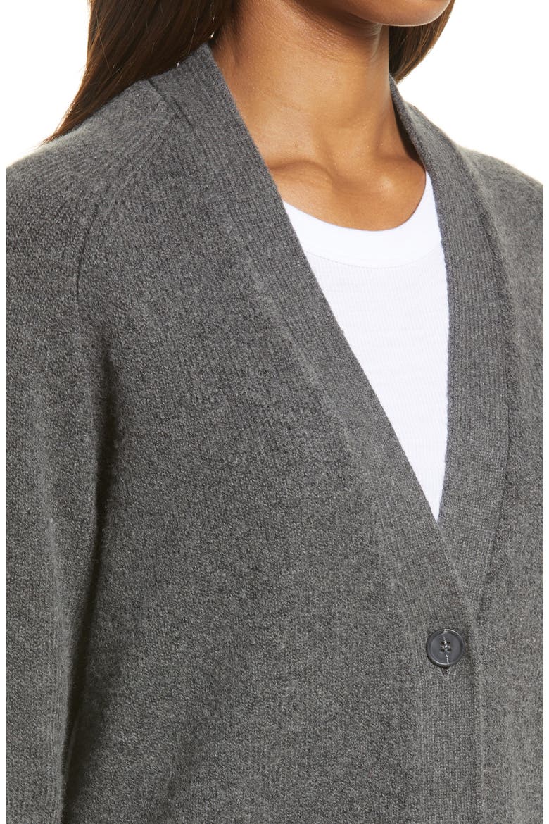 Cozy Button Front Cardigan, Alternate, color, GREY MEDIUM CHARCOAL HEATHER