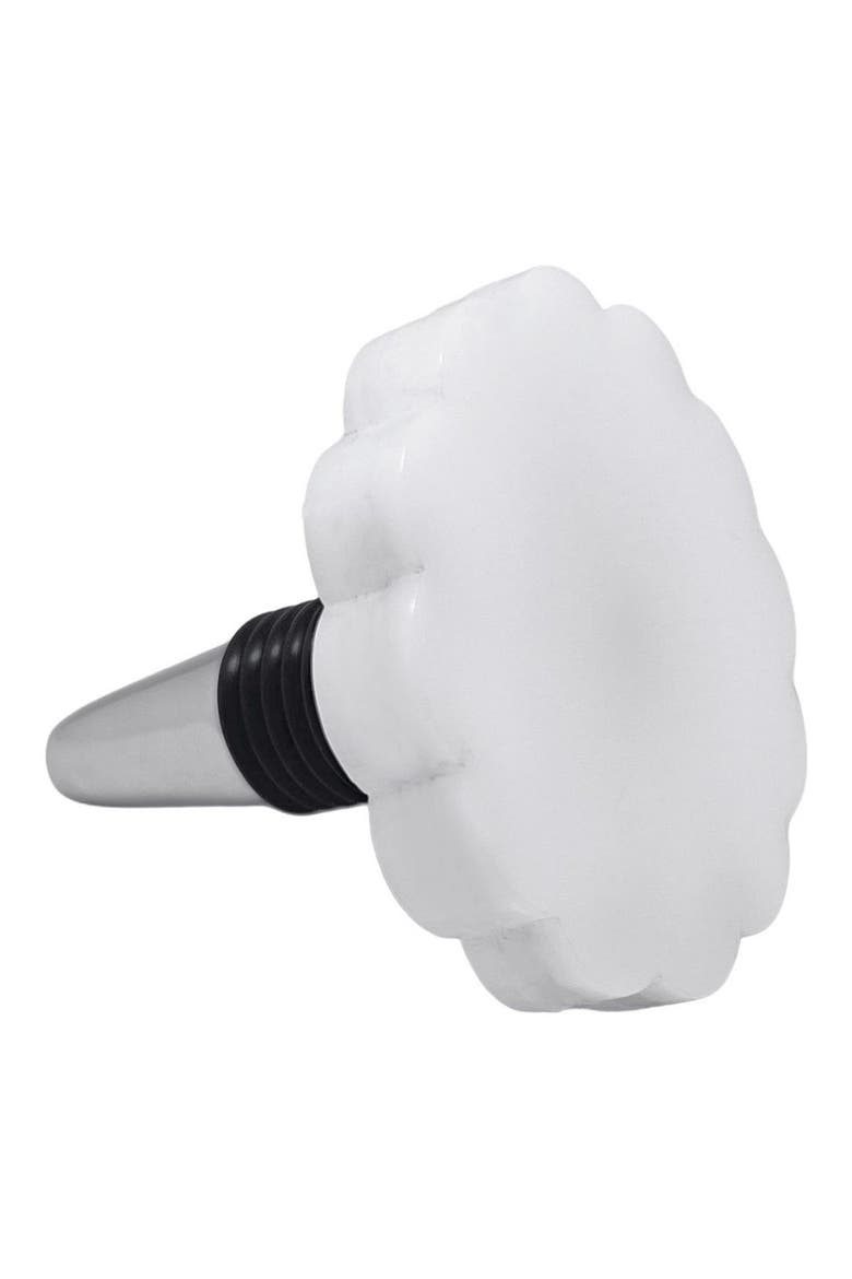 Scallop Bottle Stopper, Main, color, WHITE