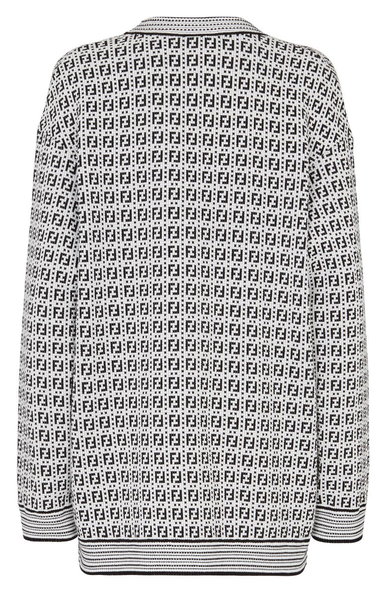 Fendi Double-F Long Cardigan, Alternate, color, 