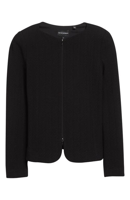 Emporio Armani Milano Stitch Shoulder Pads Jacket In Black
