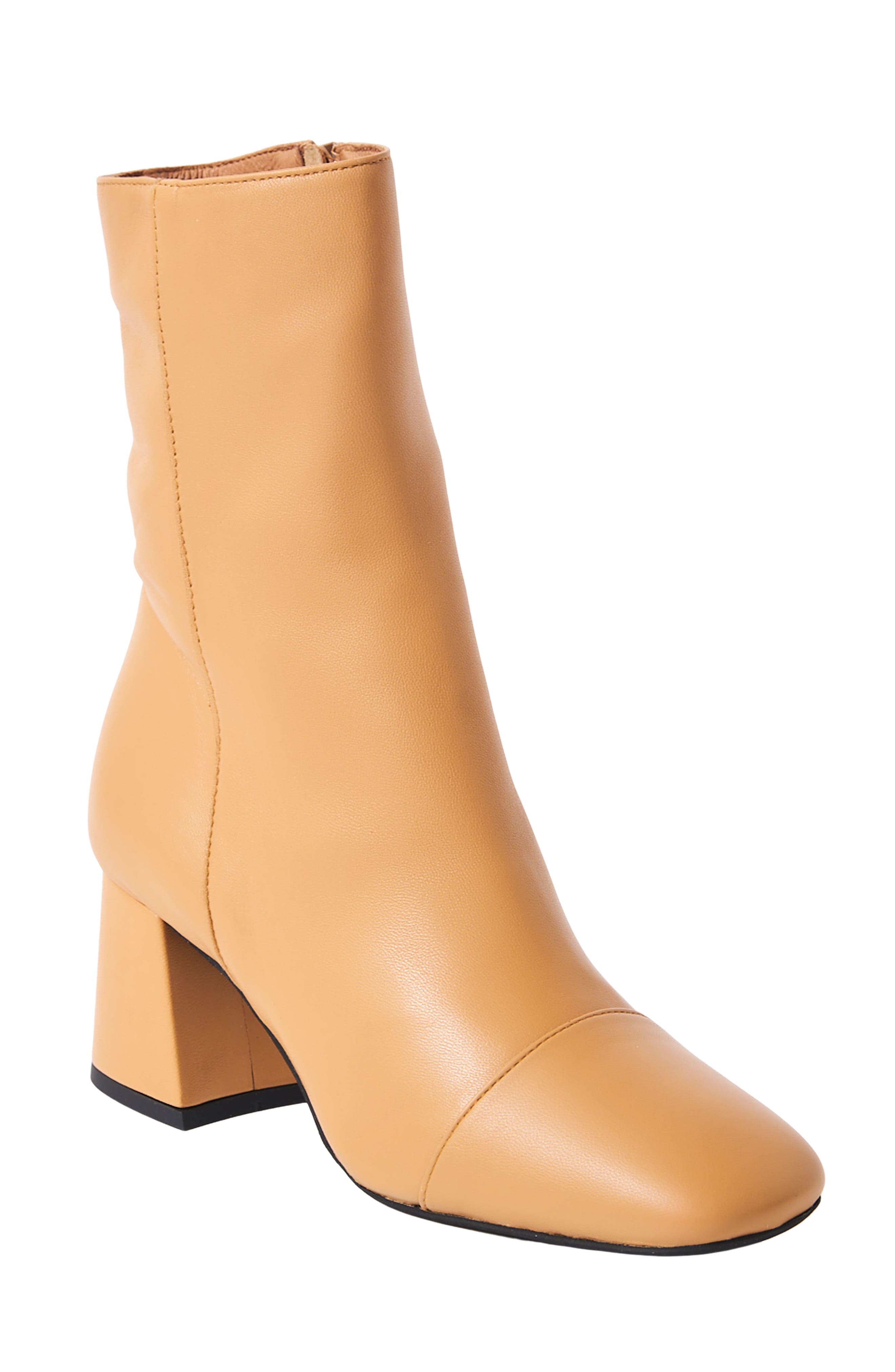 Wisteria Cap Toe Bootie, Main, color, CAMEL LEATHER