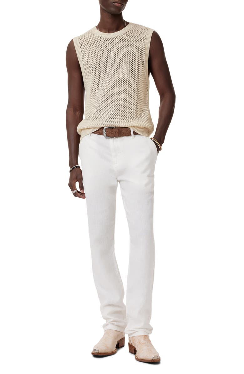 John Varvatos Augusto Chunky Wool & Linen Sweater Vest, Alternate, color, Eggshell