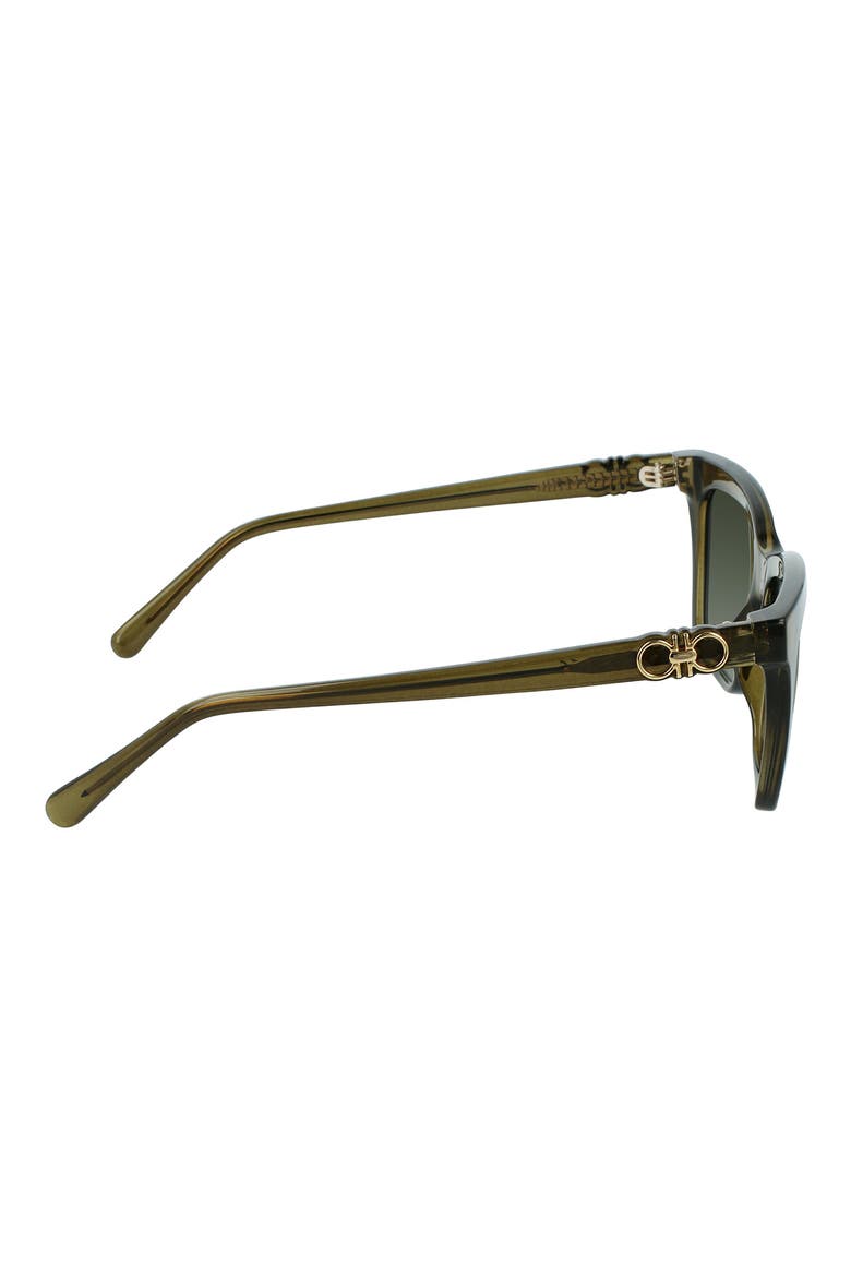 Gancini 54mm Rectangular Sunglasses, Alternate, color, GREEN