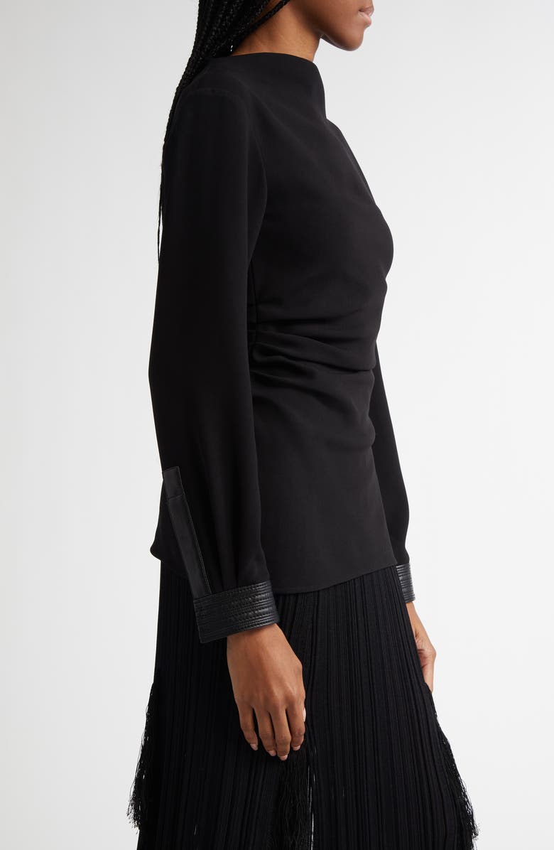 Proenza Schouler Alexis Asymmetric Ruched Double Crepe Top, Alternate, color,