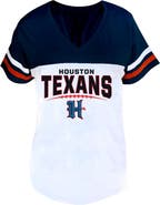 PROFILE Women's Profile Navy/White Houston Texans Plus Size Split Body V-Neck T-shirt