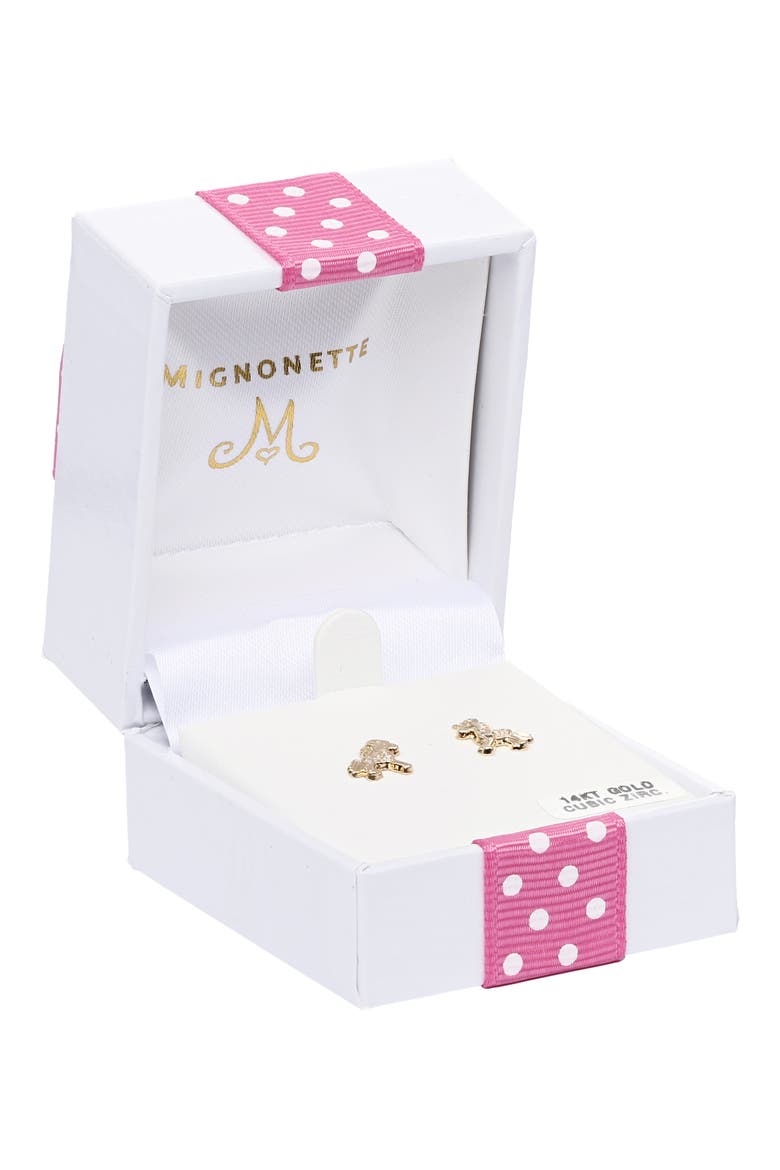 Kids' Unicorn Stud Earrings, Alternate, color, GOLD