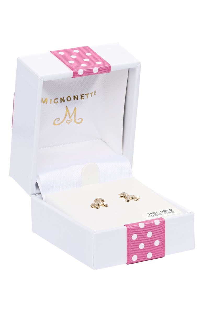 Mignonette Kids' Unicorn Stud Earrings, Alternate, color, Gold
