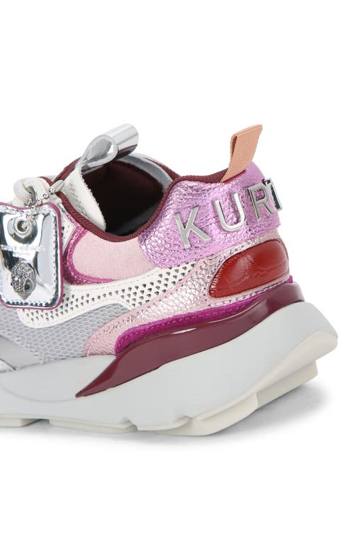 Kurt Geiger Kurt Runner Metallic Leather Mesh Sneakers In Silver