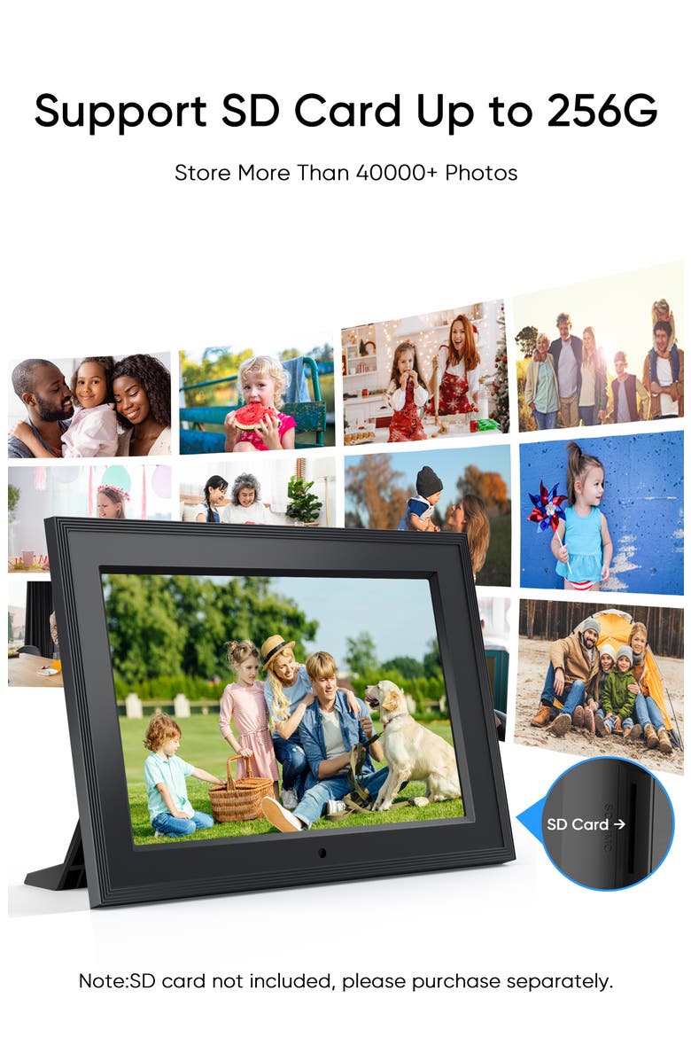 7" WiFi Digital Picture Frame, Alternate, color, Black