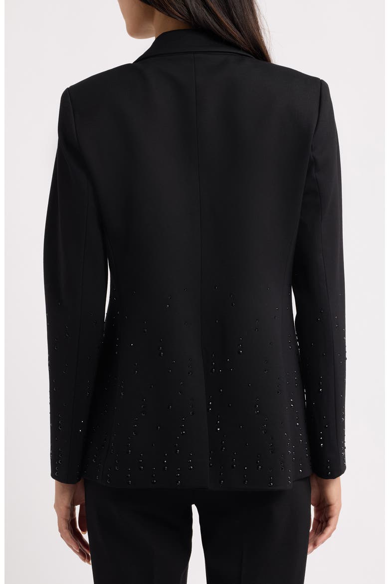 Droplet Embellished One Button Blazer, Alternate, color, ANNE BLACK