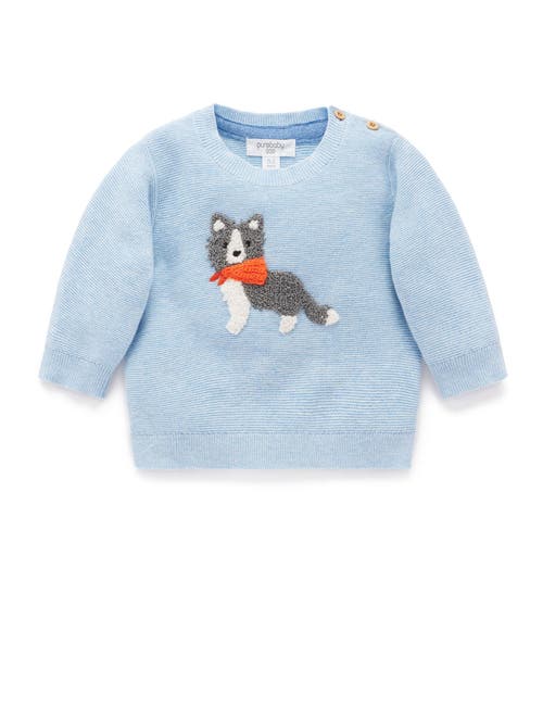 Purebaby On The Farm Knit Sweater In Blue