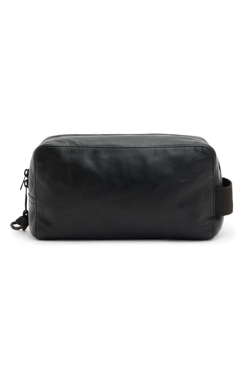 AllSaints Kobe Leather Dopp Kit, Main, color, Black