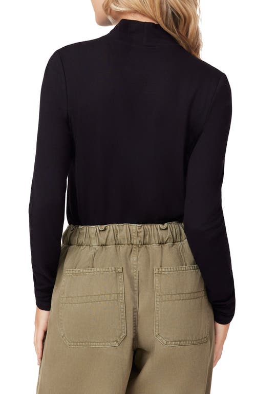 Scotch & Soda Long Sleeve Mock Neck Top In Black