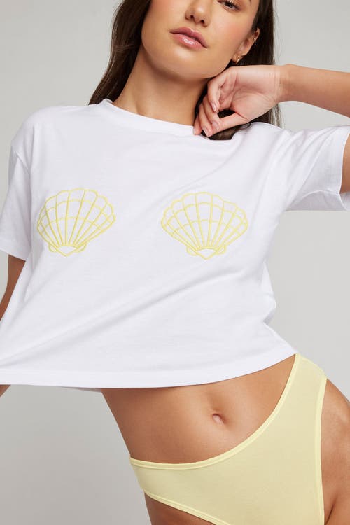 Negative Underwear Uniform Baby Tee In White: Mermaid Edition
