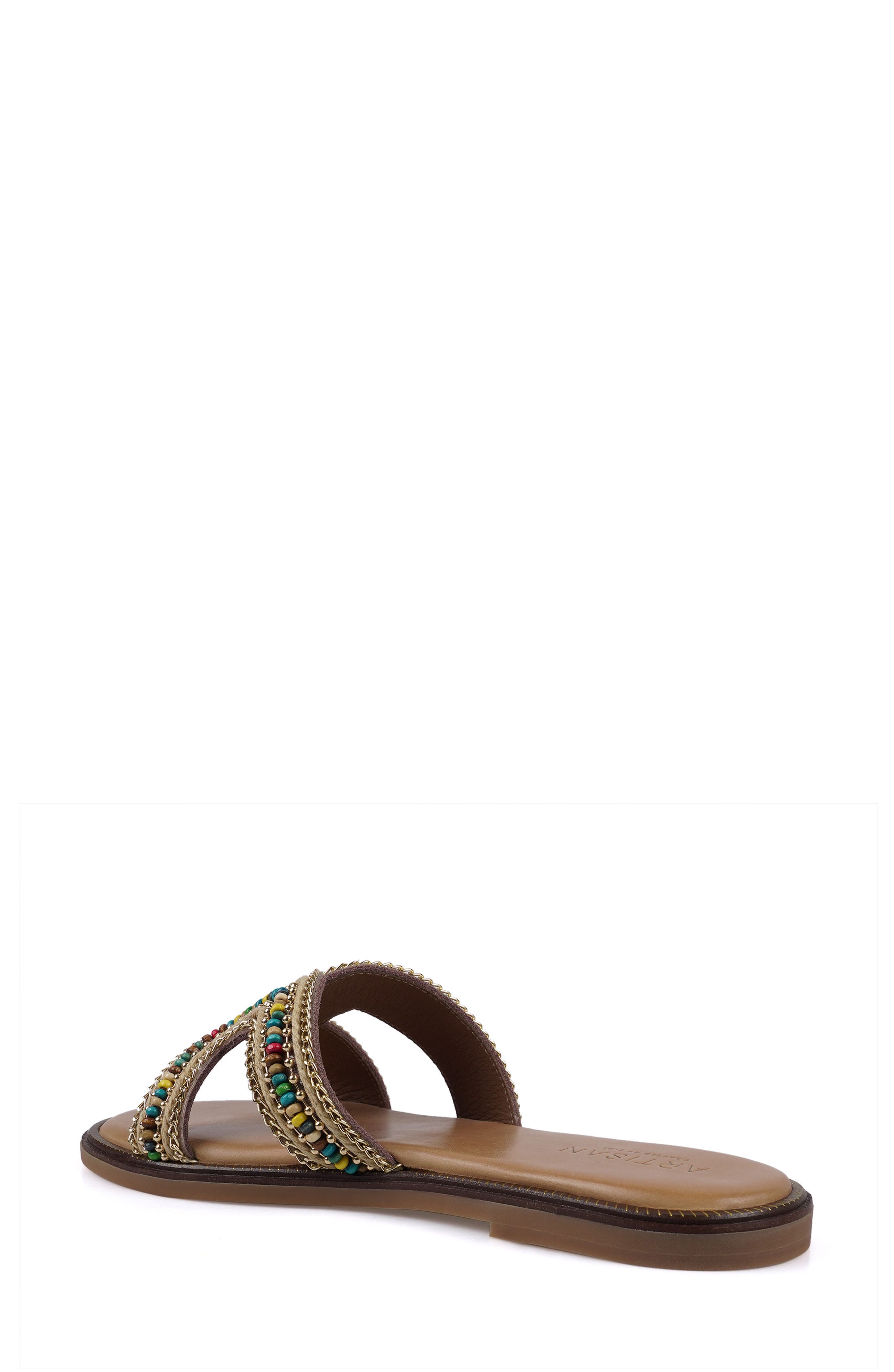 Badalona Beaded Slide Sandal, Alternate, color, LIGHT TAN