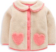 Mini Boden Kids' Borg Fleece Heart Jacket