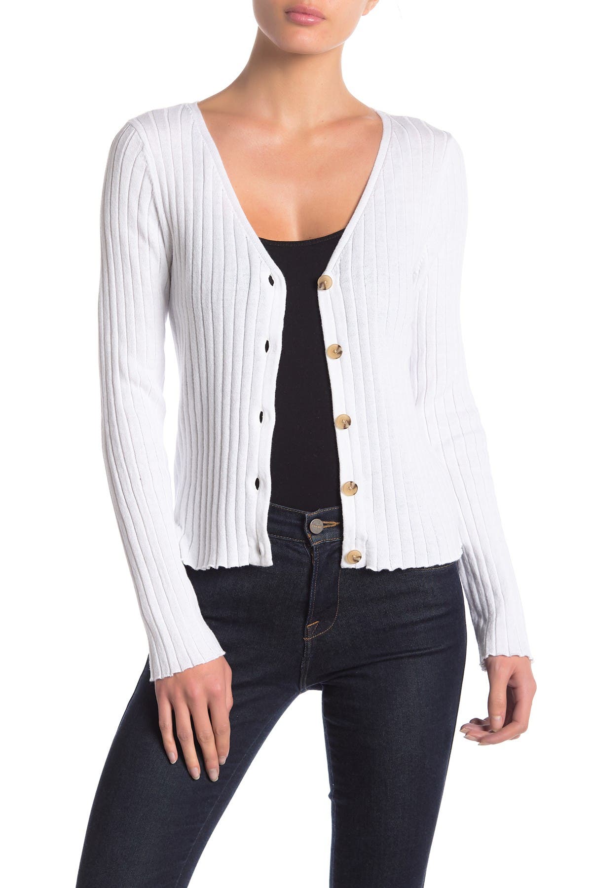Abound Front Button Ribbed Cardigan (Women) | Nordstromrack
