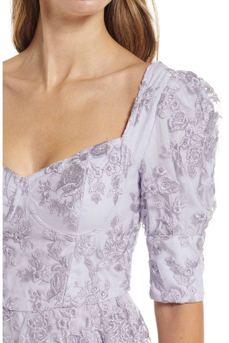 Embroidered Sweetheart Neck Dress, Alternate, color, LILAC