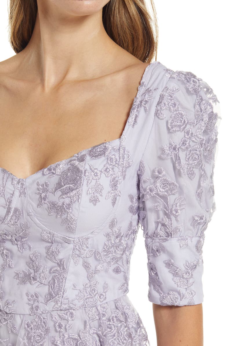 Chi Chi London Embroidered Sweetheart Neck Dress, Alternate, color,