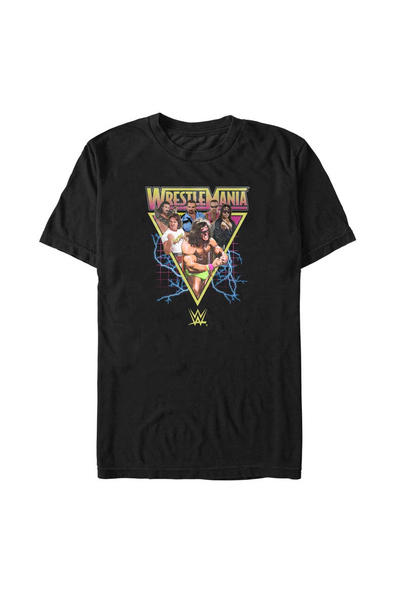 Men's WWE Retro Wrestlers Triangle  Graphic T-Shirt, Main, color, Black