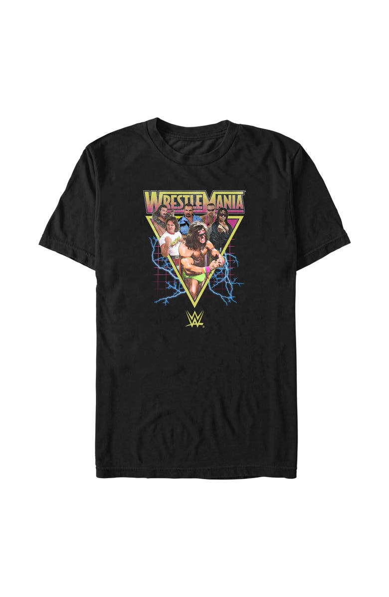 WWE Men's WWE Retro Wrestlers Triangle  Graphic T-Shirt, Main, color, Black