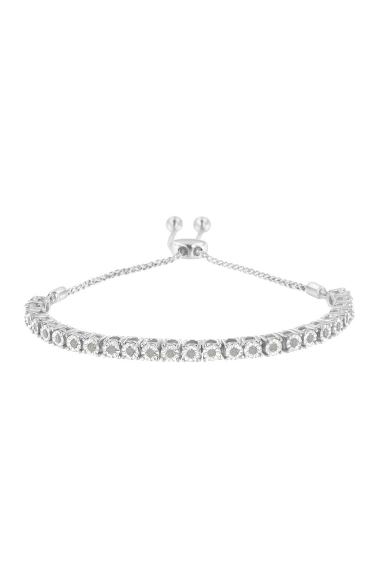 Haus of Brilliance Silver 1/4 Cttw Miracle-Set Diamond Bolo Tennis Bracelet, Main, color, Silver