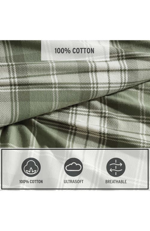 Eddie Bauer Heartland Plaid Print Flannel Sheet Set In Green