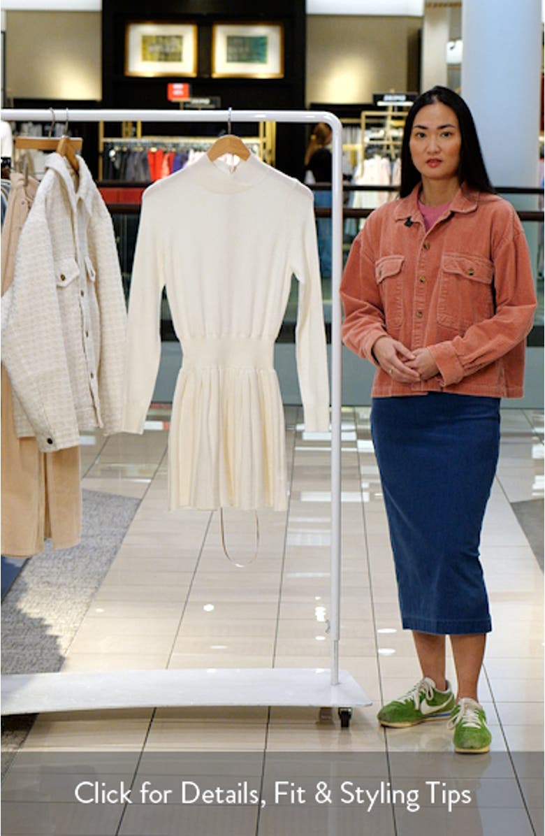 Willow Mock Neck Long Sleeve Mini Sweater Dress, sales video thumbnail