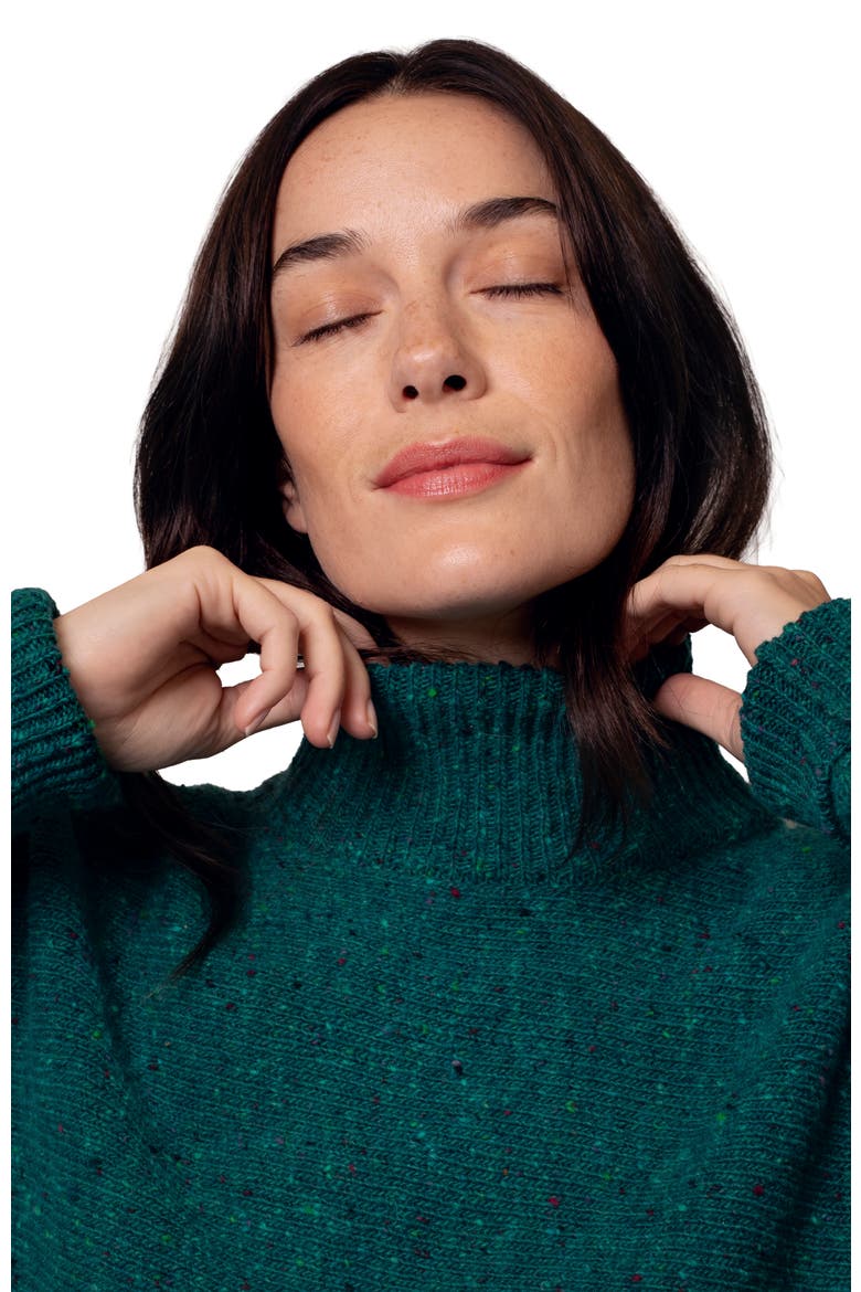 Donegal Dolman Sweater, Alternate, color, Emerald