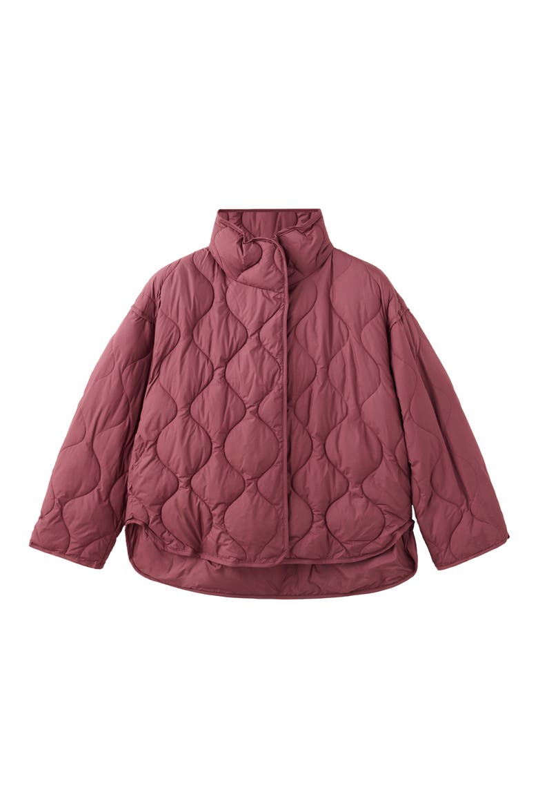 Quilted Anorak with Detachable Scarf, Alternate, color, MAROON