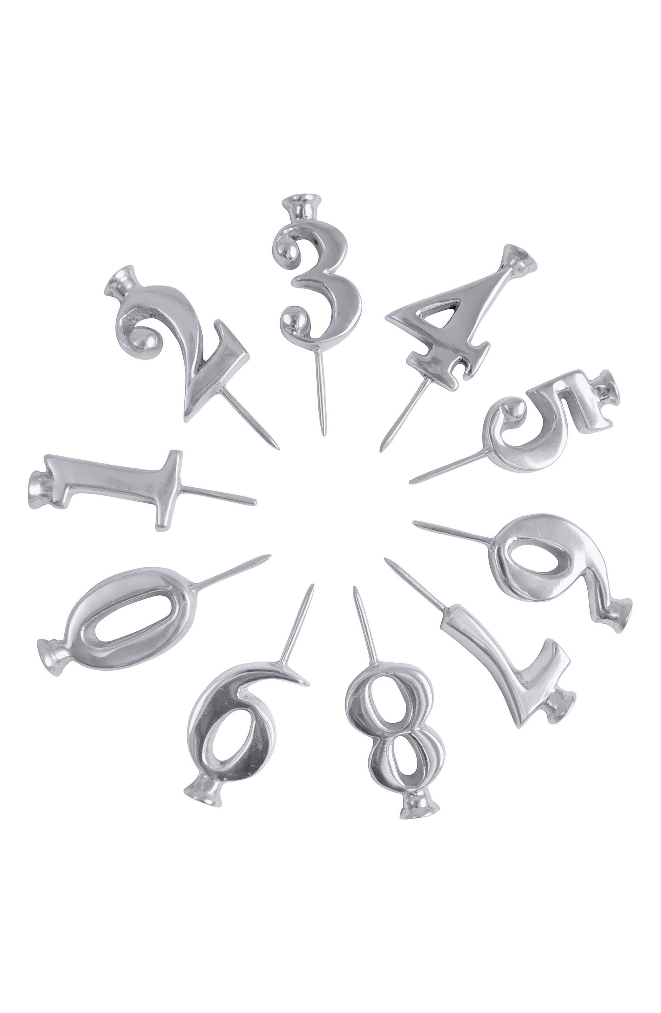 Mariposa Number Candleholder Set - Silver