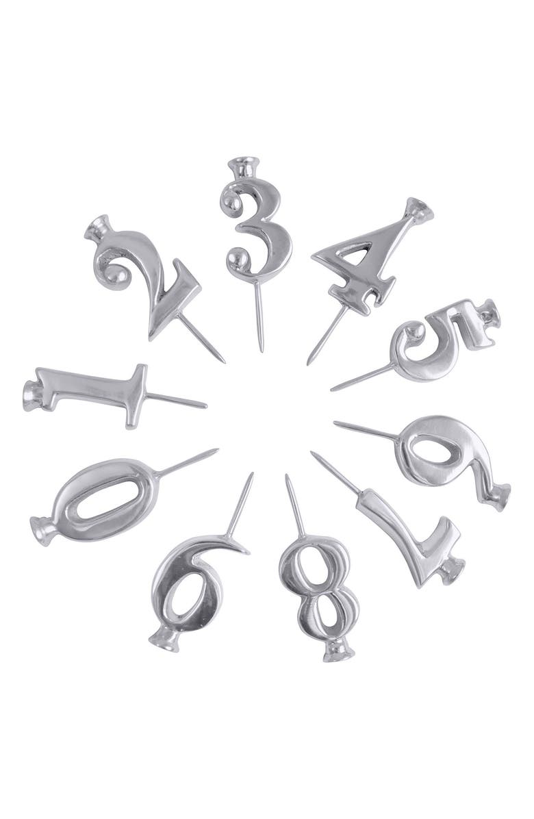 Mariposa Number Candleholder Set, Main, color, Silver