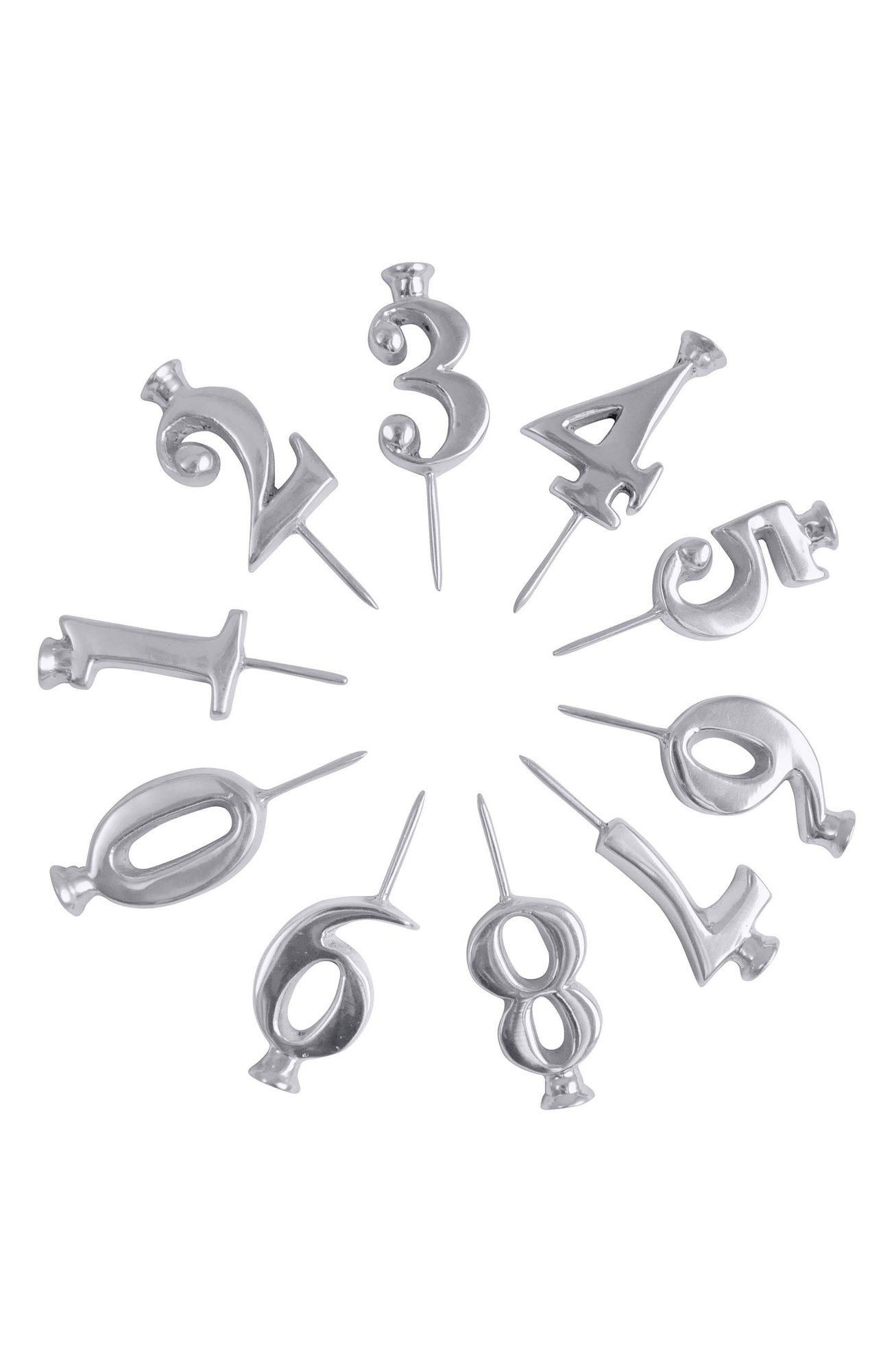 Mariposa Number Candleholder Set - Silver