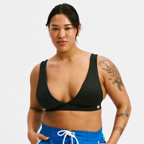 Tomboyx Reversible Swim Plunge Bikini Top In Blue